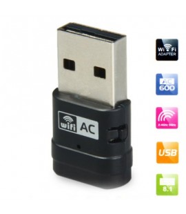 AC600 2.4G 5G 802.11ac Dual Band WiFi USB Adapter with WPS Function Support Windows 8.1 8 7 XP etc.