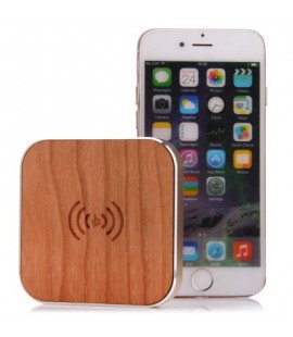 Wooden Portable Qi Standard Wireless Charger Transmitter Charging Pad with USB Cable