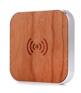 Wooden Portable Qi Standard Wireless Charger Transmitter Charging Pad with USB Cable