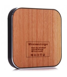 Wooden Portable Qi Standard Wireless Charger Transmitter Charging Pad with USB Cable