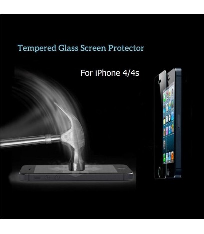 5PCS/lot Explosion-proof Tempered Glass For Apple Iphone 4/4S Thin 0.3mm 9hTempered Glass Screen Protector