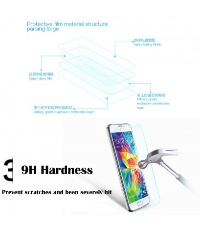 High Quality 0.3mm 2.5D Anti Shatter Tempered Glass Screen Protector For Samsung Galaxy S5 30pcs/lot